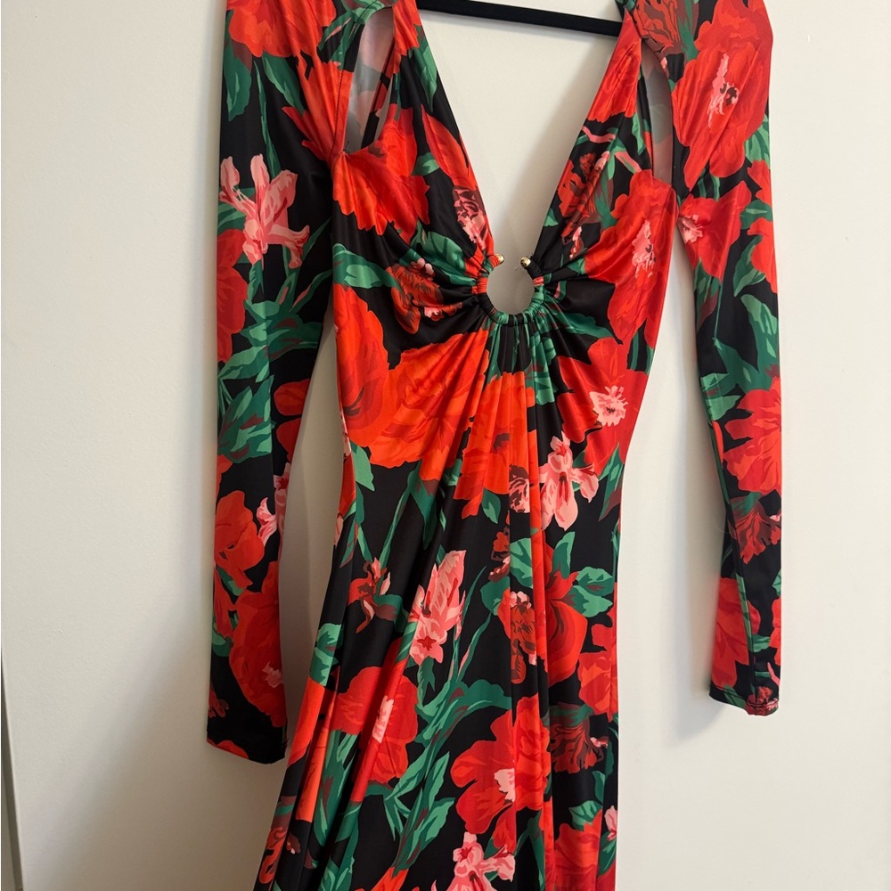 AFRM Vibrant Floral Long Sleeve Dress